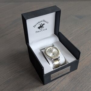 Beverly Hills Polo Club Two-Tone Men's Watch 53232 101 - Silver/Gold - With Box